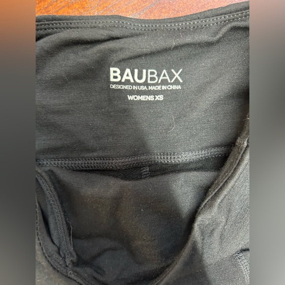 BAUBAX Black High-Waisted Leggings with Zipper Pockets SIZE XS - Picture 2 of 3